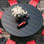 Ensemble de salle à manger de patio avec table de salle à manger ronde en métal de 60 po et 8 chaises empilables recouvertes de polyester enduit de PVC-1610537026