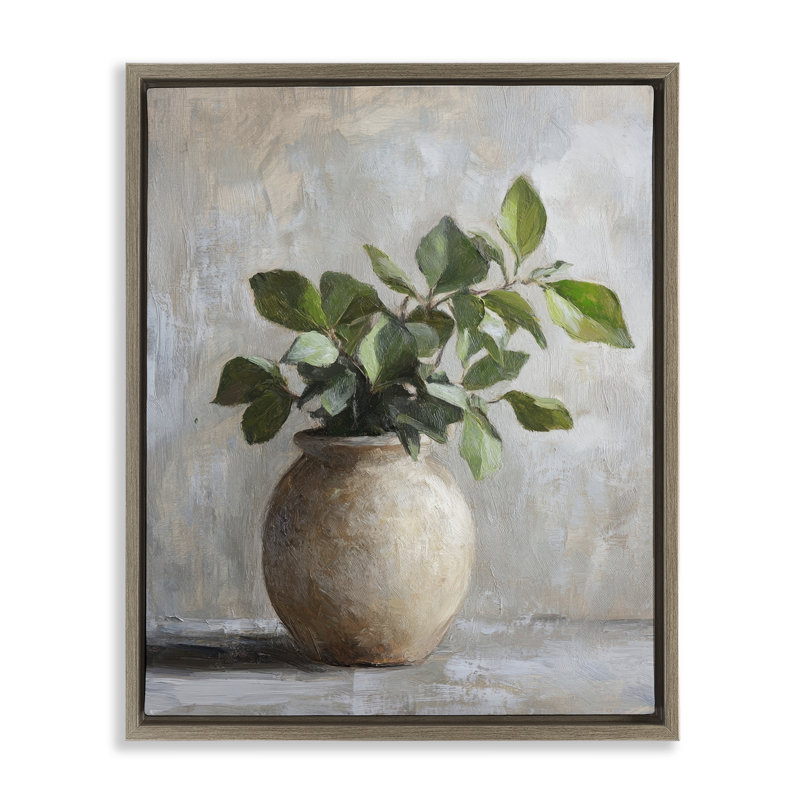 Cadre flottant pour plante en pot, design par Petal Prints Design, Cadre flottant orme Montalcino, H 21 po x l 17 po