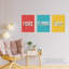 Brave Fierce Strong Capital Lowercase Letters Yellow Red Blue - 3 Piece No Frame Print Set-88622327