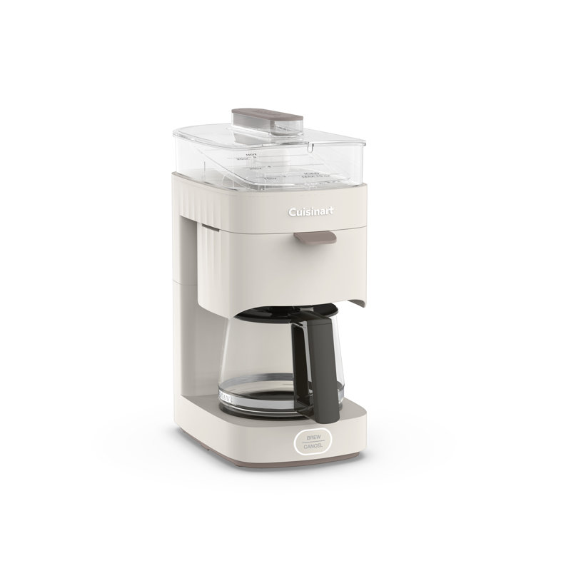 Off-White 5-Cup Compact Drip Coffee Maker with Glass Carafe