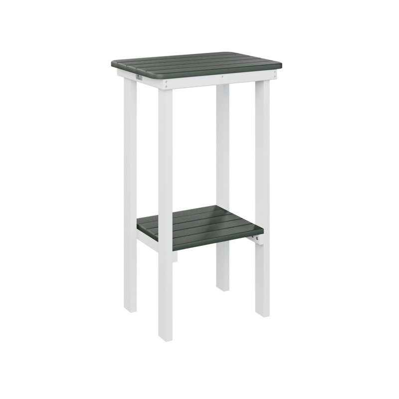  Table de bout rectangulaire avec plateau régulier brun chocolat et base blanche, Chocolat / Brun