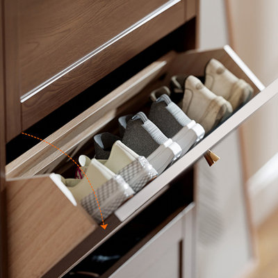 Nut-Brown Solid wood Shoe Storage