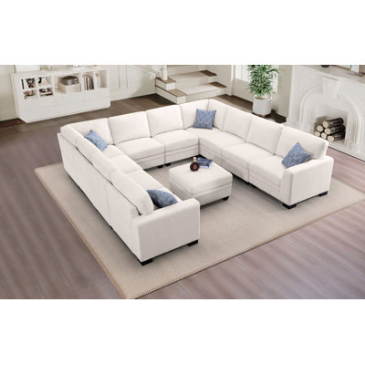 Corduroy U-Shaped Sectional Symmetrical
