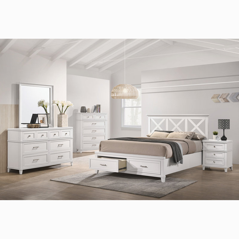 Deguzman X Storage Bed, Queen, White