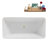 59" Streamline Soaking Freestanding Tub and Tray With Internal Drain-112235436