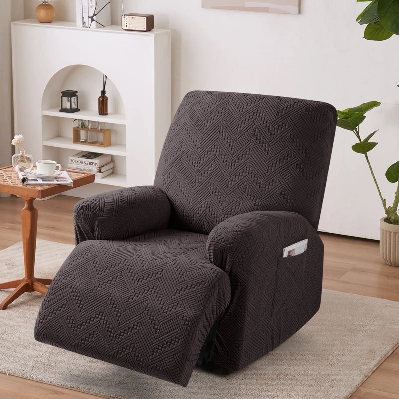 Harriet Recliner Chair Covers 3 Pieces Box Cushion Sofa Slipcovers Stretch Polyester Armchair Couch Cover with Pockets
