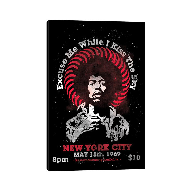 Jimi Hendrix Experience 1969 U.S. Tour At Madison Square Garden Tribute Poster by Radio Days - Wrapped Canvas Print