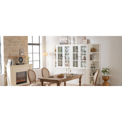 2X 75.25-Inch Tall Display Cabinets And 2 Triangle Bookshelves For Living Room