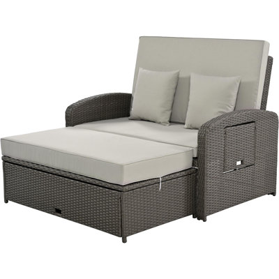 Outdoor metal frame rattan weave daybed