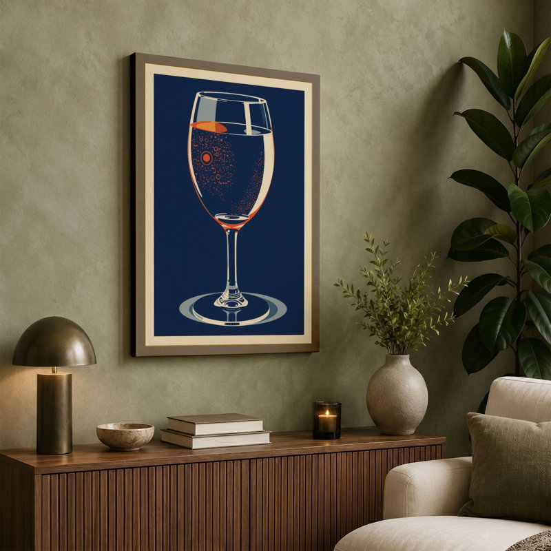 Cocktail & Citrus Mid-Century - Wrapped Canvas, 30x20 - 76.2 x 50.8 cm, Taupe Border