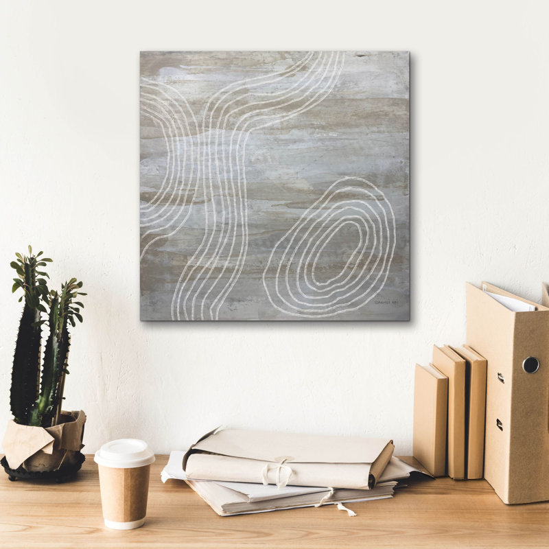 «Beige Abstract 2» par Danhui Nai, art mural sur toile, H 18 po x l 18 po