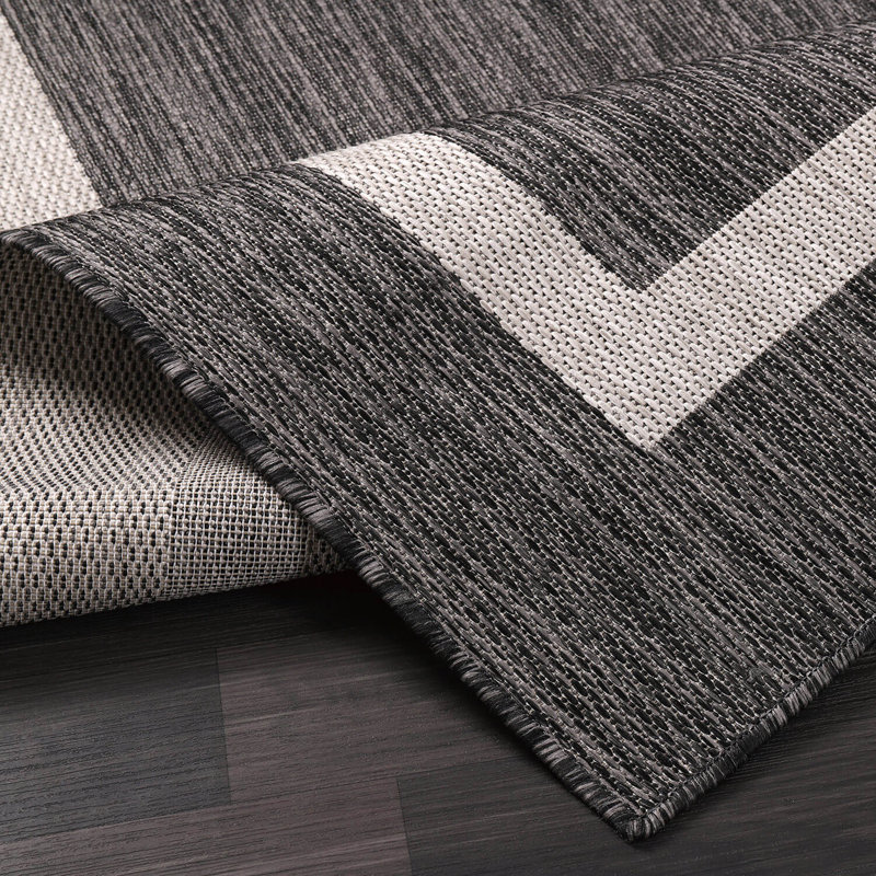 Tapis intérieur / extérieur Waikiki, Rectangle de 10 pi x 14 pi, Dark Grey
