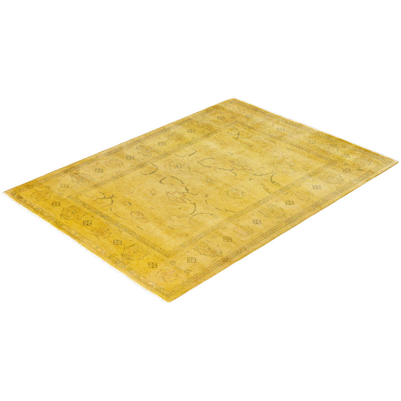 Overdyed One-of-a-Kind 4' 2" X 5' 9" Hand Knotted Area Rug