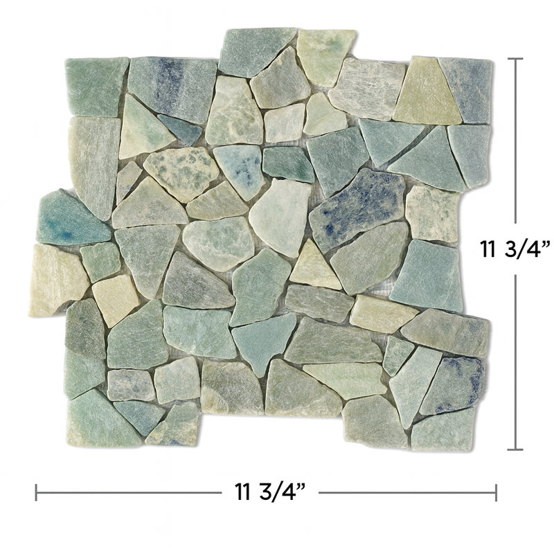 Carreau de mosaïque en marbre de taille aléatoire plat en vert Jade