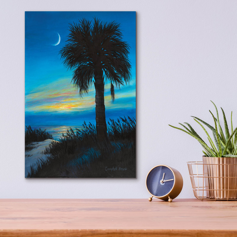  «Palmetto Dusk» par Campbell Frost, art mural en verre acrylique, 12 po x 16 po