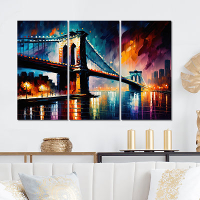 Colorful Brooklyn Bridge " Colorful Brooklyn Bridge " 3 - Pieces