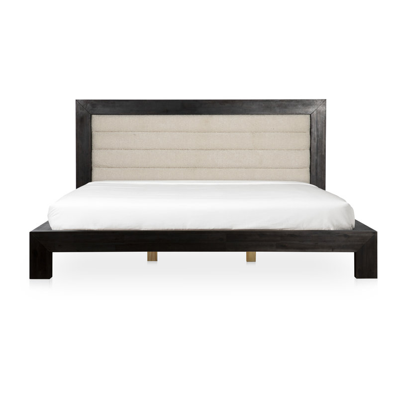Lit plateforme tapissier en velours massif Velocity, Reine
