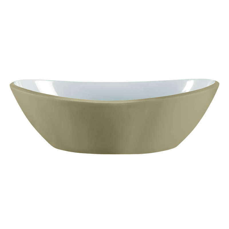Amalfi 21.62'' L Bathroom Sink, Matte White, Yellow Grey - Matte