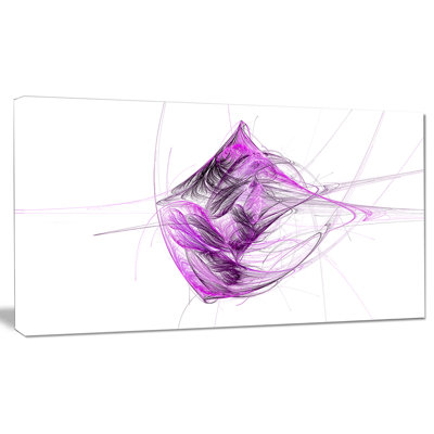 «Purple on White Fractal Illustration», impression sur toile tendue
