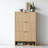 Oak Tall Flip-Door Shoe Cabinet