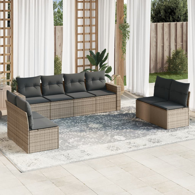 Ensemble de canapé de jardin Vidaxl gris