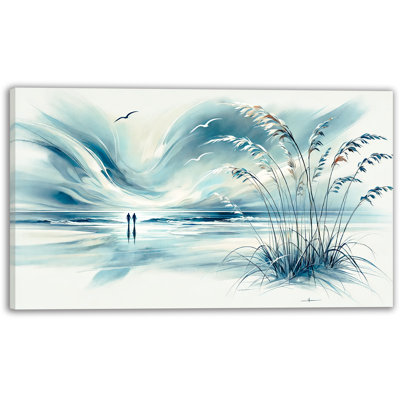 «Evening Stroll on the Beach», impression sur toile tendue