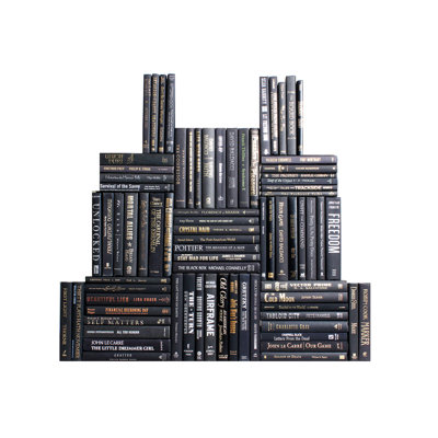 Decorative Books - Onyx Book Wall - Set of 75 Black Books