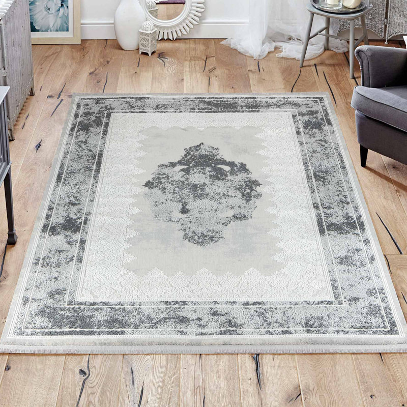 Machine Woven Grey Indoor Rug, Rectangle 120 x 170cm