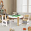 Ensemble de table de jeu et 2 chaises en bois pour enfants avec 7 compartiments de rangement