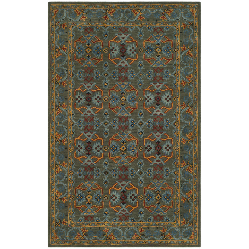 Tapis oriental en laine touffeté à la main Wahcheechee, Rectangle 4 pi x 6 pi