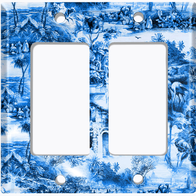Beautiful Blue Painting White 2 - Gang Rocker Standard Wall Plate