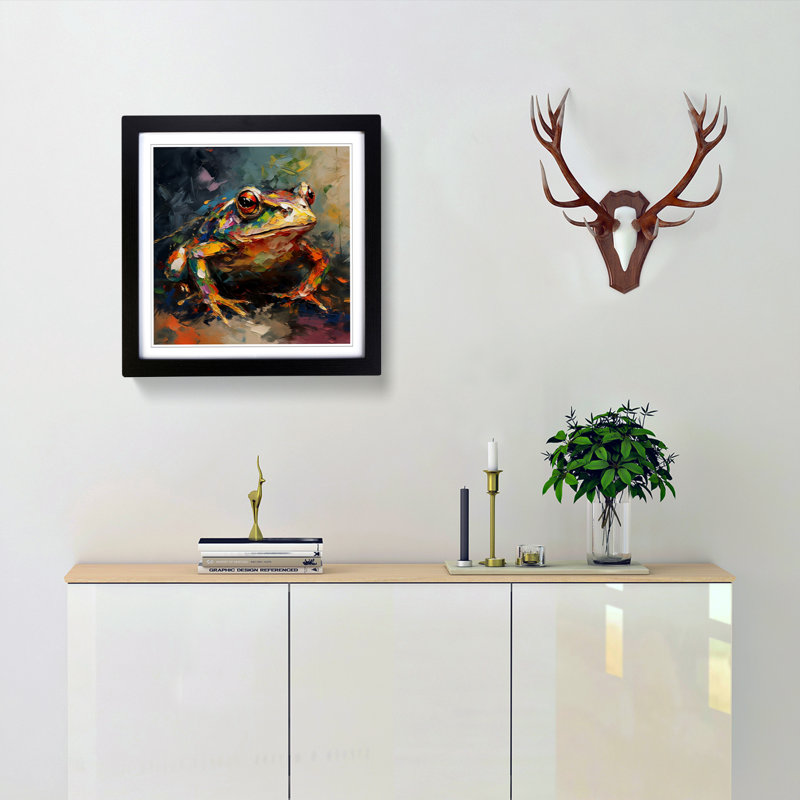 Single Picture Frame Print on Wood, Black