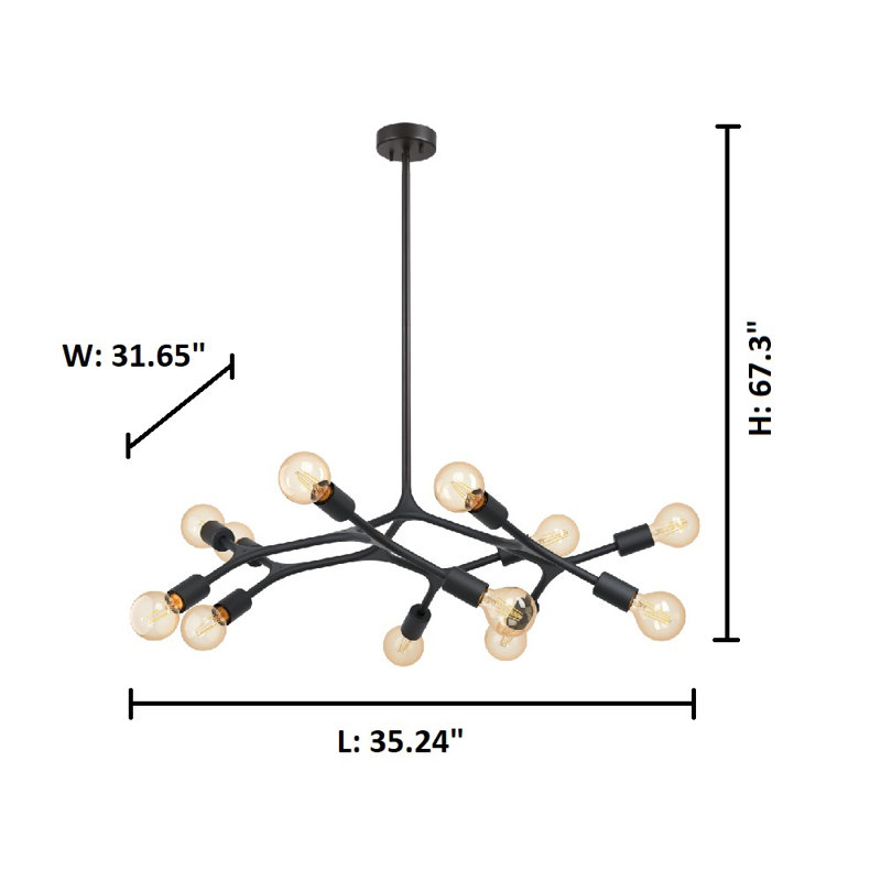 Bellapais 12 - Light Dimmable Sputnik Sphere Chandelier