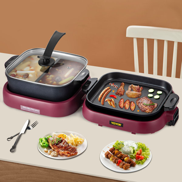  Shabu Shabu Hot Pot, Electric Mongolian Hot Pot With Divider:  Electric Cookers: Home & Kitchen