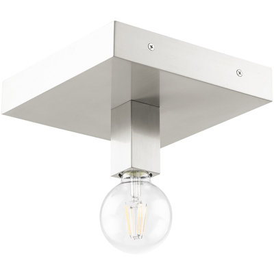 8.5 Sq. inch 1 Light Brushed Nickel Flush mount ceiling light fixture