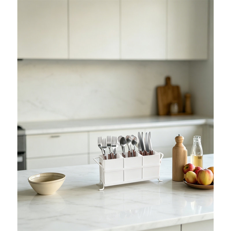 Porte-ustensiles de cuisine blanc, White