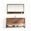 Meuble-lavabo en bois d'hévéa de style américain avec plateau en marbre