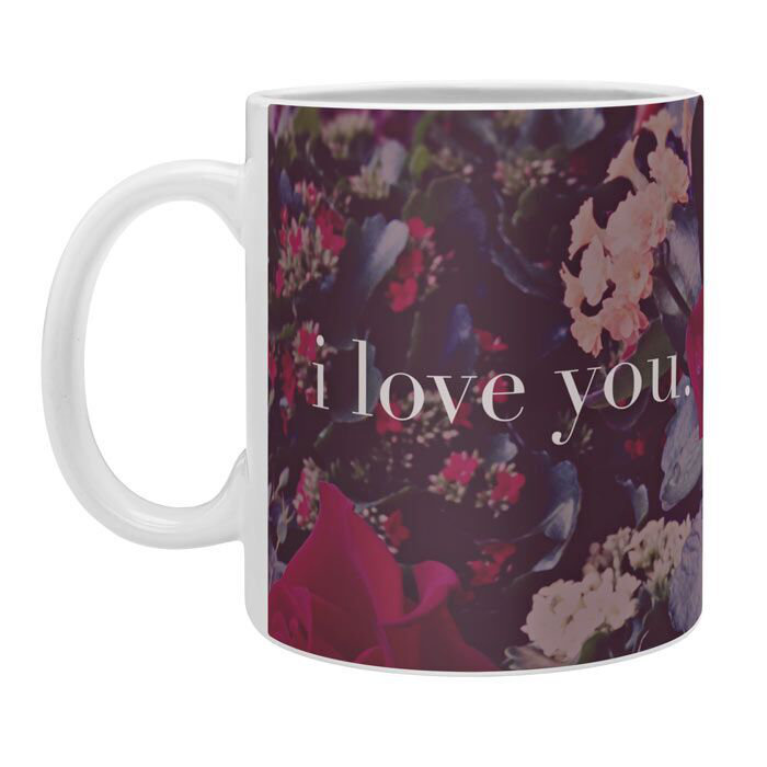 Grande tasse à café floral love