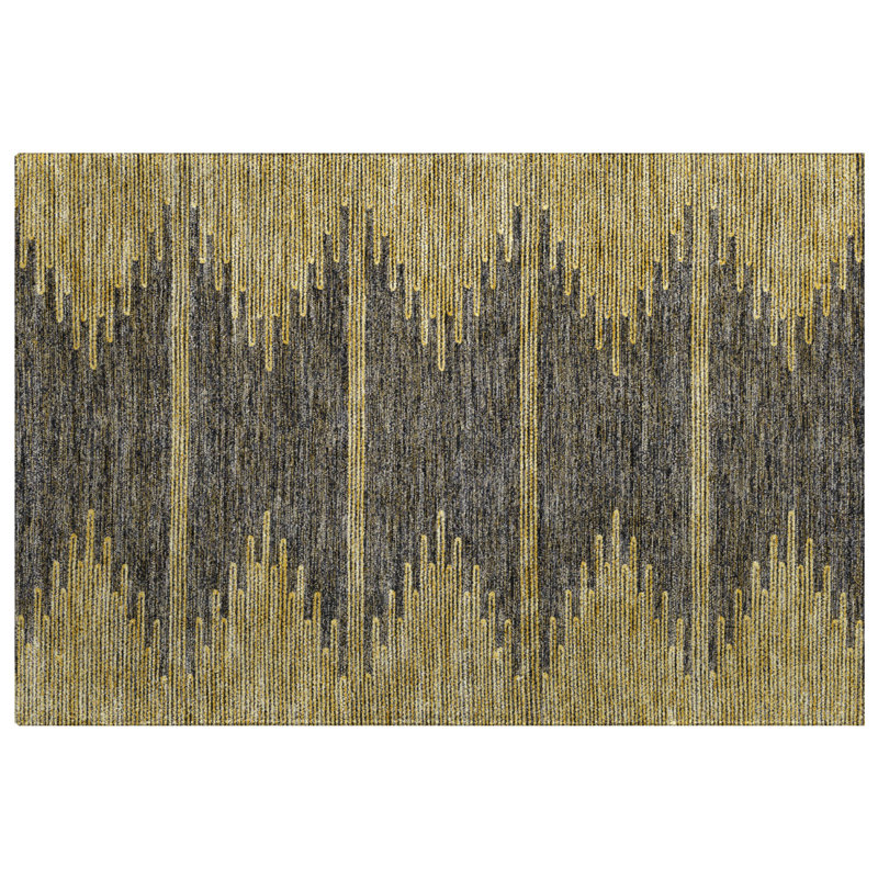 Tapis à poil long de qualité supérieure lavable à la machine ADS647, Graphite, 1'8" x 2'6"