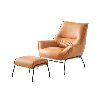  Leather Accent Chair & - Metal Legs Stylish With Color 18" Seat Width Option