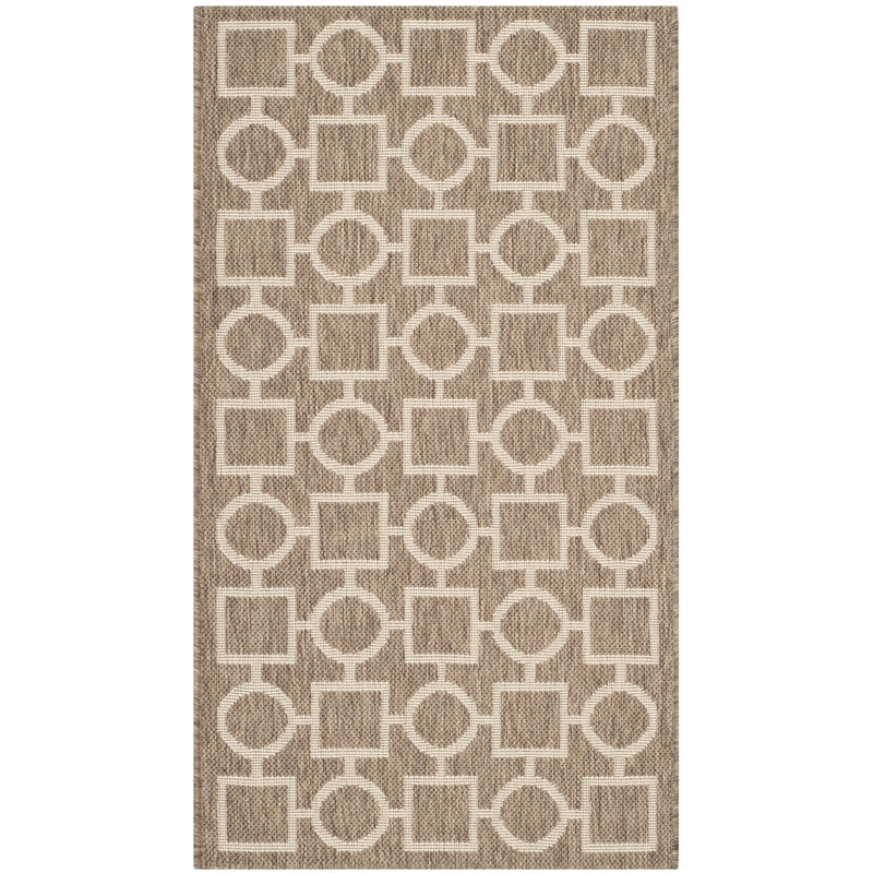 Arneshia Geometric Brown/Tan Area Rug, Rectangle 5'3" x 7'7"