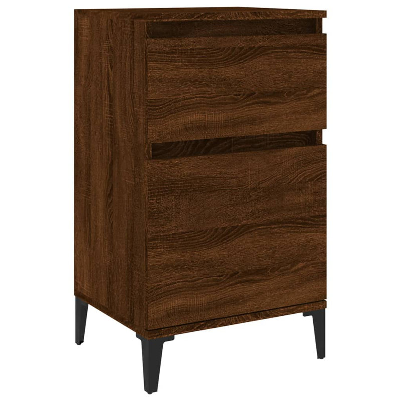 Amedeu 1 Drawer Bedside Table, Brown