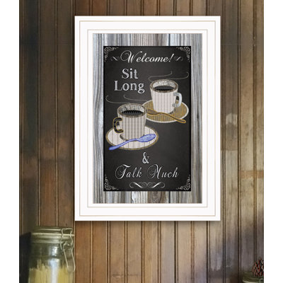 Sit Long, Talk Much Framed Wall Art for Living Room, Home Wall Décor