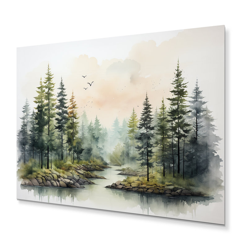 Tranquil Forest Oasis III - Impression campagne sur métal, H 12 po x l 20 po
