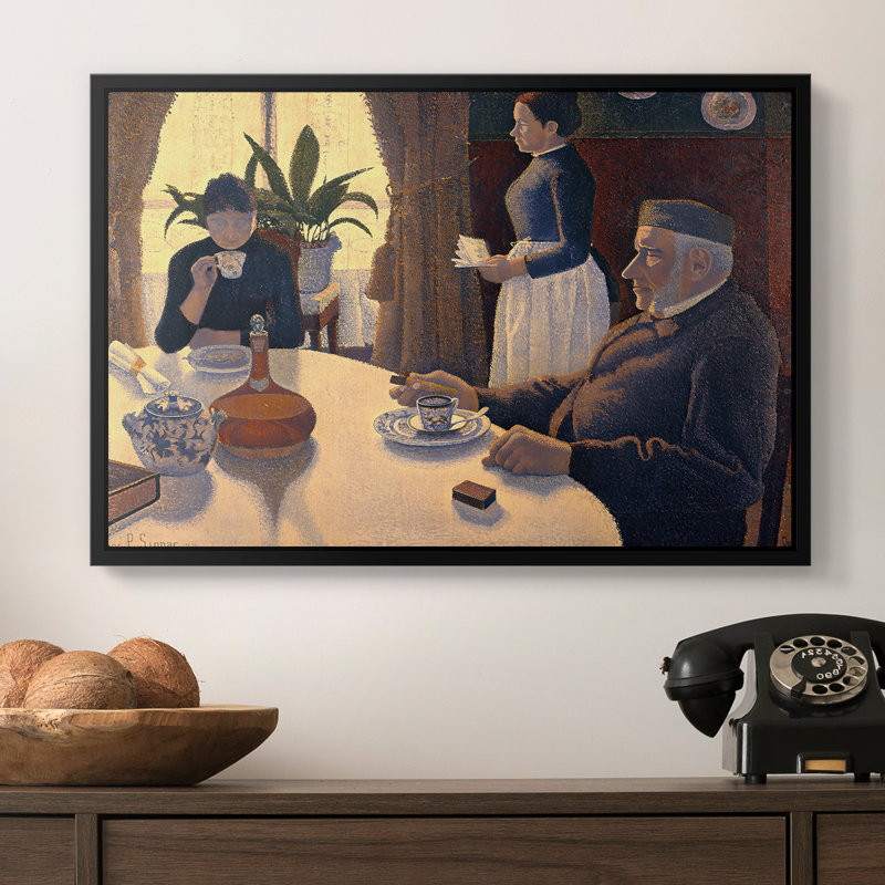 La salle à manger (déjeuner), 1886-1887 - Paul Signac, toile tendue avec châssis, 16 x 24, Doré