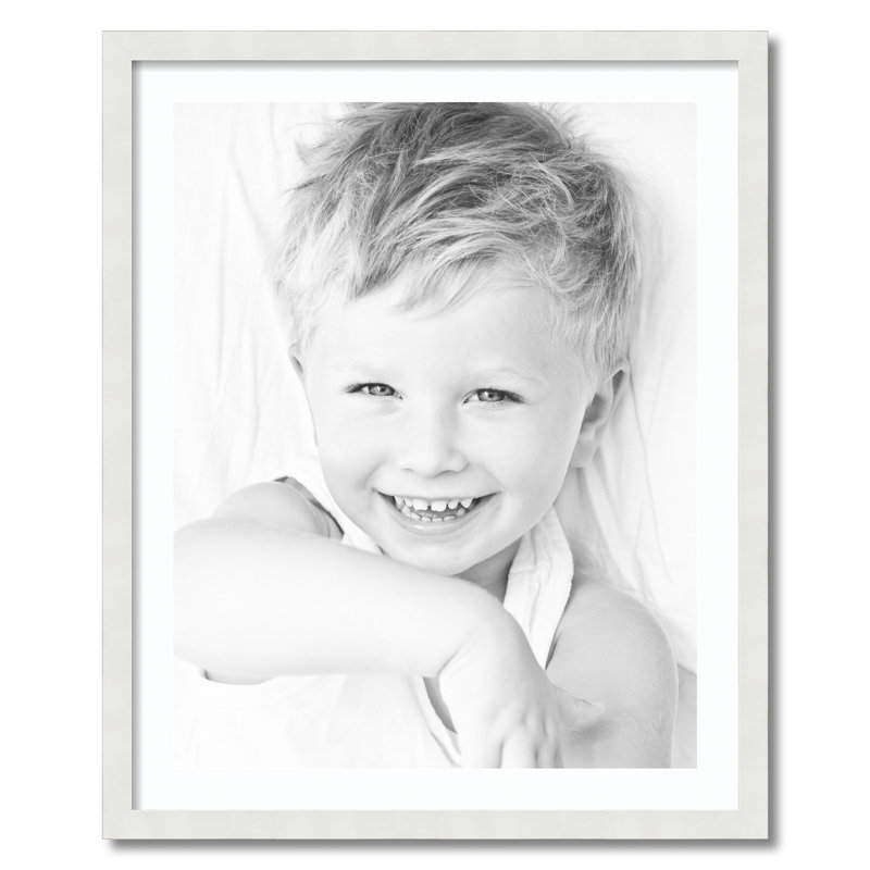 Wood Matte Picture Frame with Mat, Super White