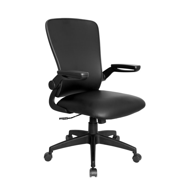 Boss Black Mesh, Flip Arm, Task Chair, Antimicrobial Vinyl, Black Frame