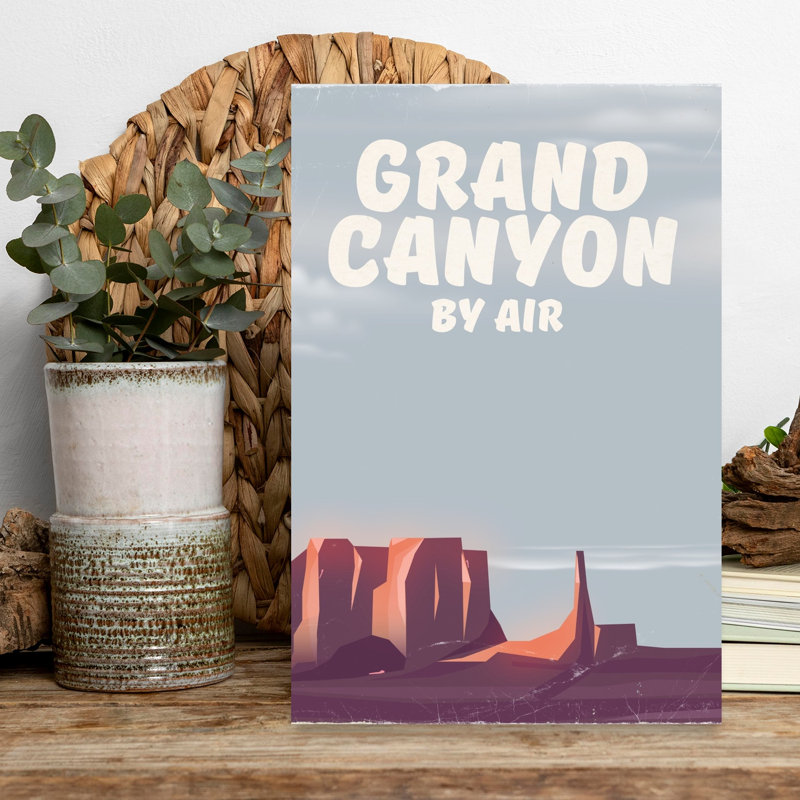 Grand Canyon vu du ciel - Affiche murale rétro vintage abstraite de montagne, H 18 po x l 12 po