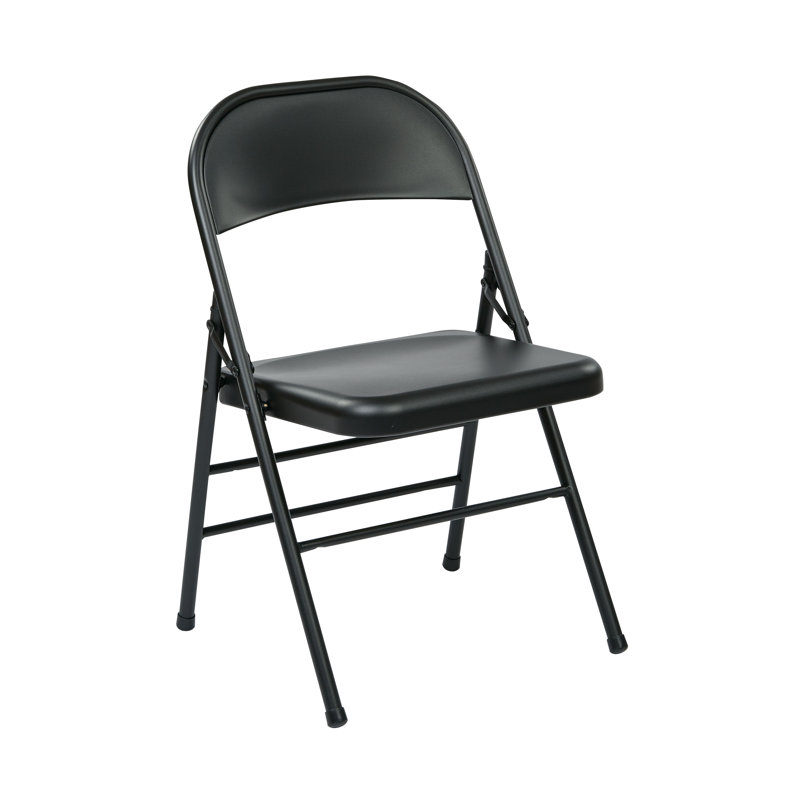 Chaise pliante en métal Mariyani, Noir