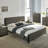 Wood Panel Bed, Gray Finish-129423494